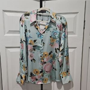 Zara Floral Button-Up Blouse